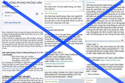 Đang xuất hiện nhiều thông tin giả mạo có nội dung ACV tuyển dụng, góp vốn. Ảnh chụp màn hình. Nguồn hanoimoi.vn