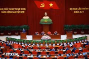 Phiên khai mạc Hội nghị lần thứ ba Ban Chấp hành Trung ương Đảng khóa XIV. Ảnh: Thống Nhất/TTXVN