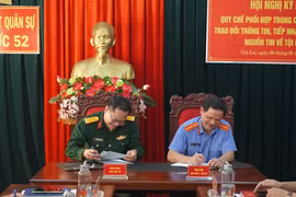 Viện Kiểm sát quân sự Khu vực 52 ký kết quy chế phối hợp với Viện KSND Khu vực 8 và 9 Gia Lai
