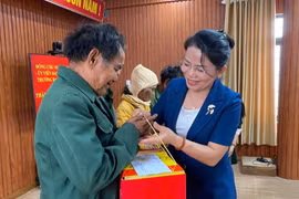 Trưởng ban Tuyên giáo và Dân vận Tỉnh ủy thăm, chúc Tết các xã và tặng quà gia đình chính sách