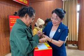 Trưởng ban Tuyên giáo và Dân vận Tỉnh ủy thăm, chúc Tết các xã và tặng quà gia đình chính sách