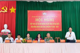 Các ứng cử viên HĐND tỉnh Gia Lai tại đơn vị bầu cử số 1 tiếp xúc cử tri phường Quy Nhơn Đông