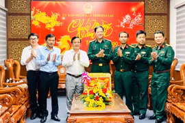 Tư lệnh Quân đoàn 34 thăm, chúc Tết lãnh đạo UBND tỉnh Gia Lai