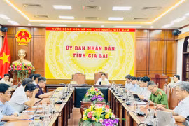 Các đại biểu tham dự phiên họp tại điểm cầu tỉnh Gia Lai.