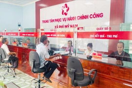Trung tâm Phục vụ hành chính công xã Phù Mỹ Nam khẳng định không làm việc với người dân qua điện thoại hoặc mạng xã hội. Ảnh: V.T