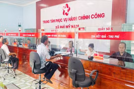 Trung tâm Phục vụ hành chính công xã Phù Mỹ Nam khẳng định không làm việc với người dân qua điện thoại hoặc mạng xã hội. Ảnh: V.T