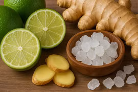 Tăng đề kháng cho cơ thể từ thức ngâm chanh-gừng-đường phèn.
