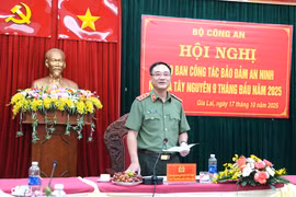 Thượng tướng Phạm Thế Tùng phát biểu chỉ đạo tại hội nghị giao ban công tác đảm bảo an ninh nội địa Tây Nguyên 9 tháng năm 2025.