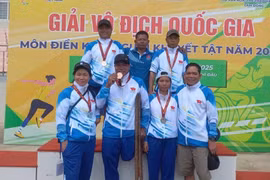 Các VĐV Gia Lai xuất sắc giành được 11 huy chương. Ảnh: Thiên Bình