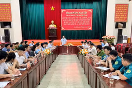 Quang cảnh buổi làm việc giữa Phó Chủ tịch UBND tỉnh Dương Mah Tiệp và các xã: Ia Khươl, Chư Păh, Ia Ly, Ia Phí, Ia Hrung. Ảnh: Vũ Thảo