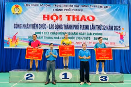 Phòng Văn hóa, Khoa học và Thông tin TP. Pleiku đạt giải nhất toàn đoàn Hội thao công nhân, viên chức, lao động