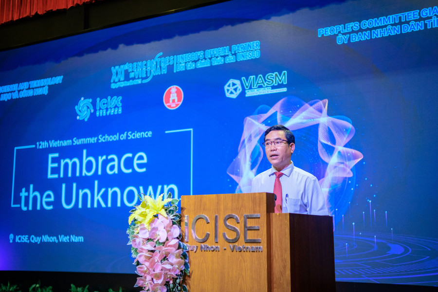 Phó Giám đốc Sở Khoa học và Công nghệ Nguyễn Hữu Hà phát biểu tại Trường hè. Ảnh: A.N Phó Giám đốc Sở Khoa học và Công nghệ Nguyễn Hữu Hà phát biểu tại Trường hè. Ảnh: A.N