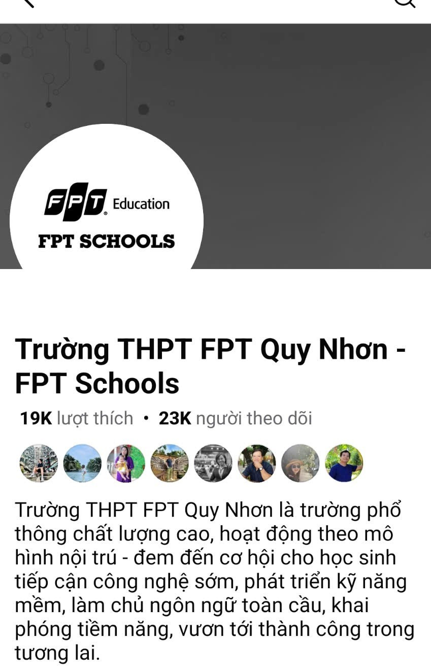 Fanpage Trường THPT FPT Quy Nhơn (FPT Schools), nơi có hàng chục nghìn lượt theo dõi, ảnh đại diện của trường đã được chuyển thành màu đen như một lời tưởng nhớ đầy lặng lẽ. Ảnh: An Nhiên chien-xu-2.jpg