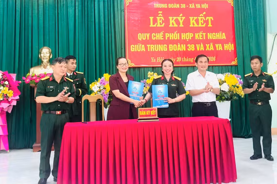 Trung đoàn 38 và xã Ya Hội ký kết quy chế phối hợp kết nghĩa