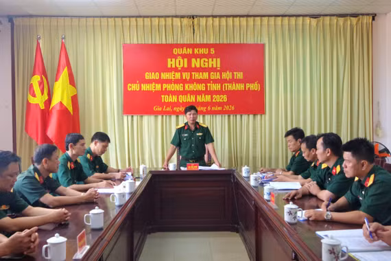 Quân khu 5 giao nhiệm vụ cho cán bộ tham gia Hội thi Chủ nhiệm Phòng không tỉnh (thành phố) toàn quân năm 2026.
