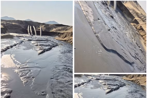 Khắc phục tình trạng bùn thải nạo vét tại đầm Đề Gi đổ ra biển gây ảnh hưởng môi trường.