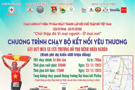 Chương trình “Chạy bộ kết nối yêu thương” gây quỹ mua xe cứu thương hỗ trợ bệnh nhân nghèo
