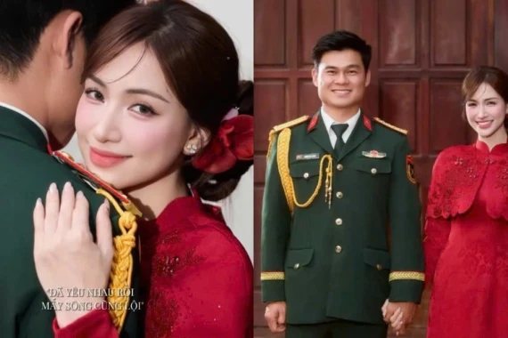 Hòa Minzy công khai chồng sắp cưới là quân nhân