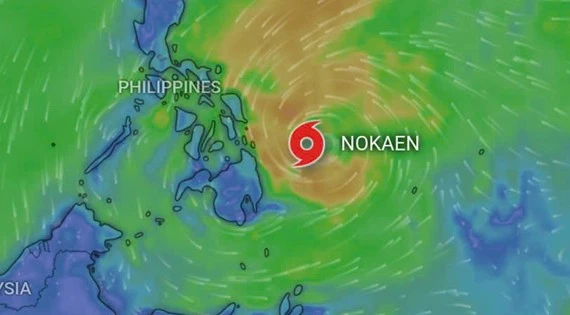Bão Nokaen mạnh lên từ áp thấp nhiệt đới ở Philippines