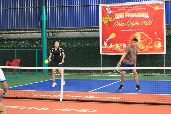 Câu lạc bộ Phóng viên thường trú tỉnh Gia Lai tổ chức Giải Pickleball chào Xuân 2026
