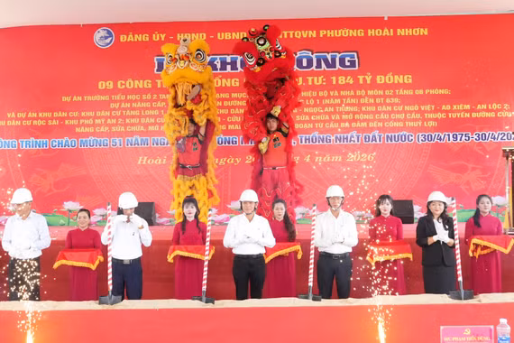 Phường Hoài Nhơn khởi công 9 dự án có tổng mức đầu tư 184 tỷ đồng.