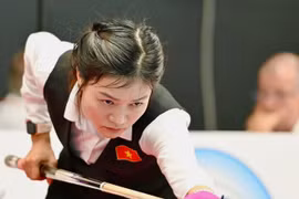 Liên Quỳnh đã có 2 chiến thắng liên tiếp ở vòng loại trực tiếp, xuất sắc giành vé vào bán kết World Cup Billiards Carom 3 băng. Ảnh: UMB