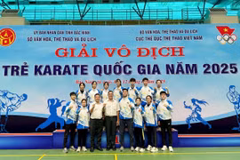 Gia Lai giành 8 huy chương tại Giải Vô địch trẻ Karate quốc gia