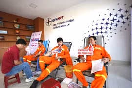 Gần 60 người hiến máu tình nguyện hưởng ứng “Tuần lễ hồng EVN”