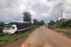 Hiện trường vụ tai nạn trên Tỉnh lộ 666 khiến anh N. tử vong. Ảnh: Duy Hải