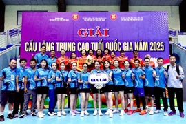 Đoàn Gia Lai đã giành được 8 huy chương đồng tại Giải Cầu lông trung-cao tuổi quốc gia 2025. Ảnh: Văn Cường