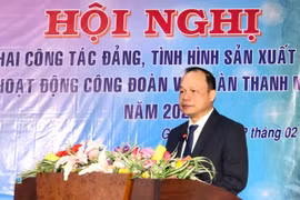 Phó Chủ tịch UBND tỉnh Dương Mah Tiệp phát biểu tại Hội nghị. Ảnh: Lê Nam