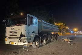 Hiện trường vụ tai nạn khiến ông Q. tử vong. Ảnh: Văn Ngọc