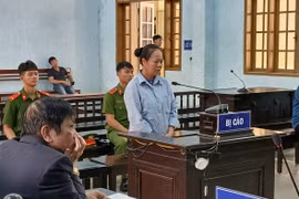 Bị cáo Lan lãnh án 12 năm tù về tội "Lừa đảo chiếm đoạt tài sản". Ảnh: Ngọc Trí