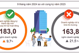 Cả nước có gần 121,9 ngàn doanh nghiệp thành lập mới trong 9 tháng