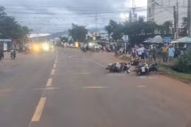 Hiện trường vụ tai nạn khiến chị T. tử vong