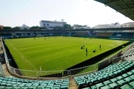 Sân vận động Pleiku tu sửa khán đài chuẩn bị Festival Bóng đá trẻ quốc tế