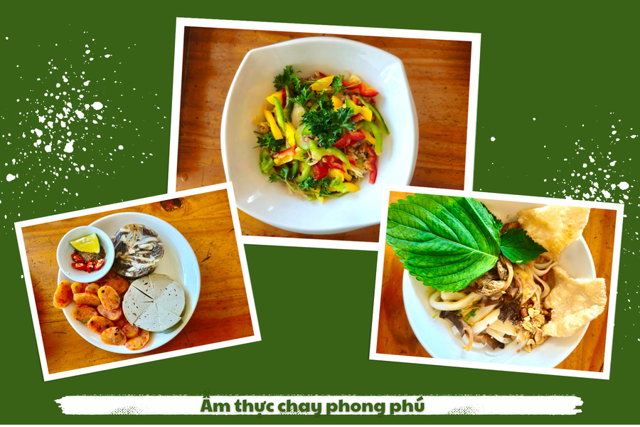 Món ăn chay cũng khá đa dạng, phong phú. Ảnh: P.V