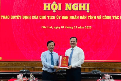 Trao quyết định của Chủ tịch UBND tỉnh Gia Lai về công tác cán bộ