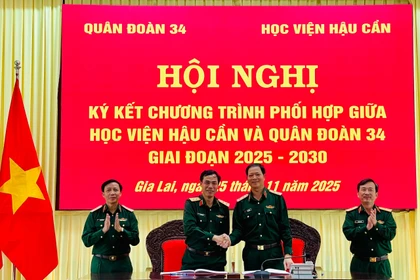Học viện Hậu cần và Quân đoàn 34 ký kết chương trình phối hợp giai đoạn 2025-2030