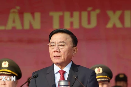 Thường trực Ban Bí thư dự Lễ xuất quân bảo vệ Đại hội lần thứ XIV của Đảng