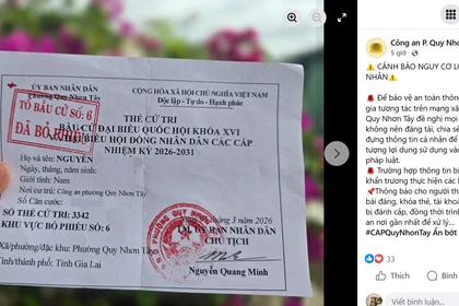 Cảnh báo nguy cơ lộ lọt thông tin cá nhân khi đăng thẻ cử tri lên mạng xã hội.