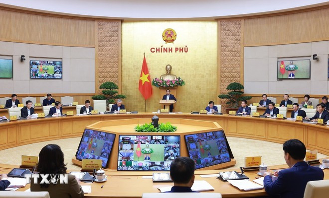 Thủ tướng Phạm Minh Chính chủ trì Phiên họp Chính phủ thường kỳ tháng 2 năm 2025. (Ảnh: Dương Giang/TTXVN) 2thu-tuong-chu-tri-phien-hop-chinh-phu-thuong-ky-0503-2.jpg