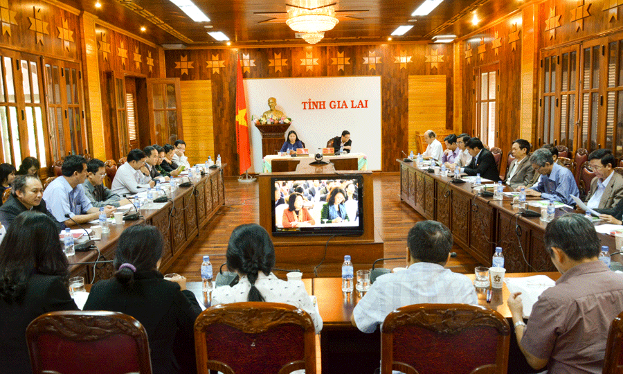 Quang cảnh Hội nghị tại điểm cầu Gia Lai. Ảnh: Trần Dung