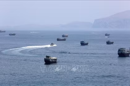 Quang cảnh eo biển Hormuz gần thị trấn Khasab, miền Bắc Oman.