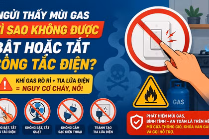 Ngửi thấy mùi gas trong nhà, vì sao không được bật hoặc tắt công tắc điện?
