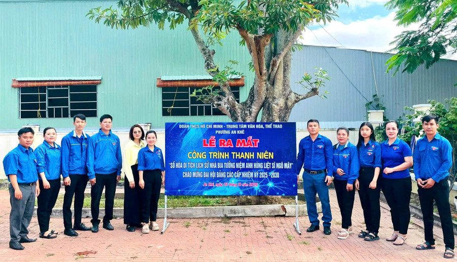 Lễ ra mắt công trình thanh niên "Số hóa di tích lịch sử Nhà bia tưởng niệm Anh hùng Liệt sĩ Ngô Mây". Ảnh: ĐVCC ra-mat-cong-trinh-thanh-nien-so-hoa-di-tich-ngo-may.jpg