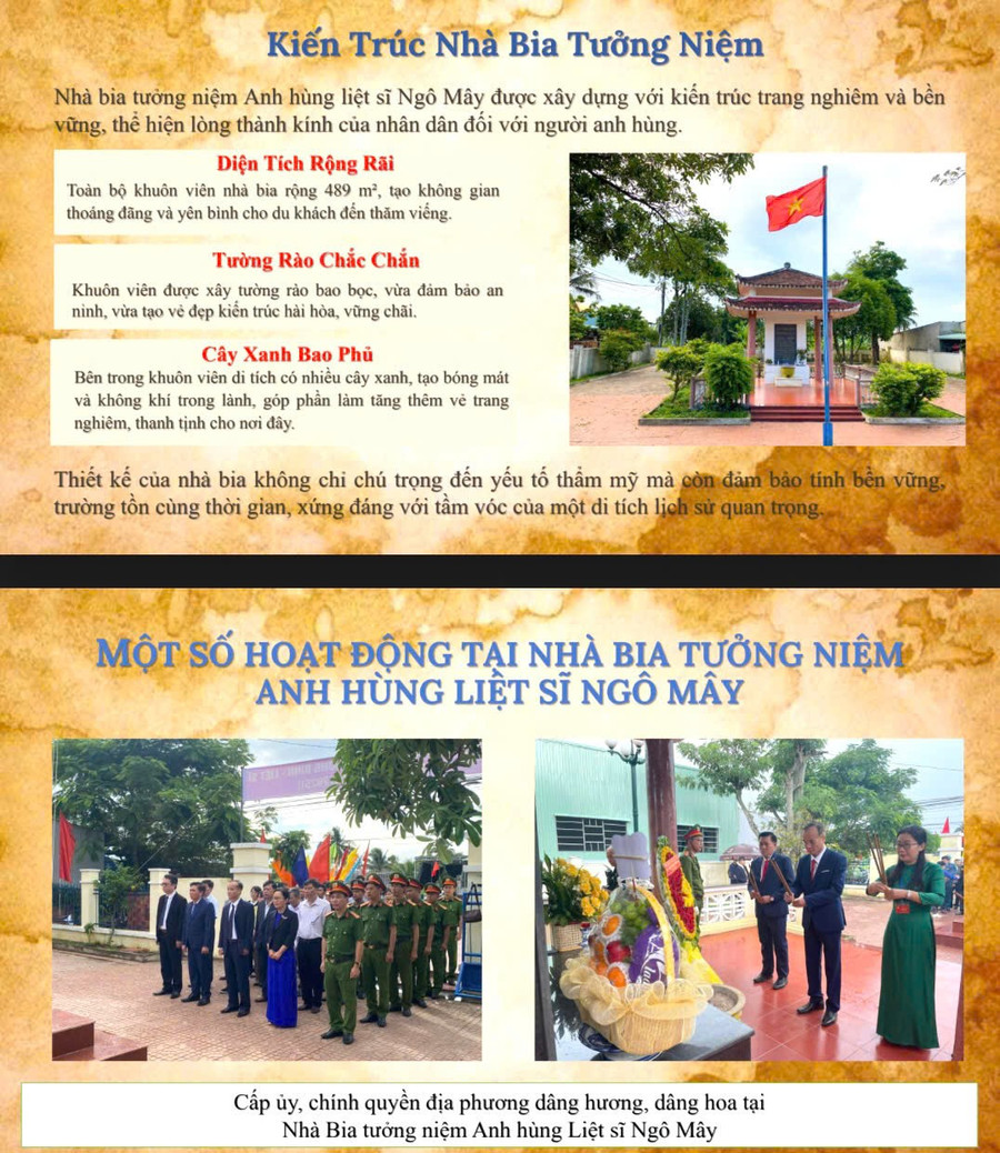 Các nội dung hiển thị khi quét mã QR về di tích lịch sử Nhà bia tưởng niệm Anh hùng Liệt sĩ Ngô Mây. Ảnh: ĐVCC minh-hoa-ve-mot-trong-so-nhung-noi-dung-hien-thi-khi-quet-ma-q-r.jpg