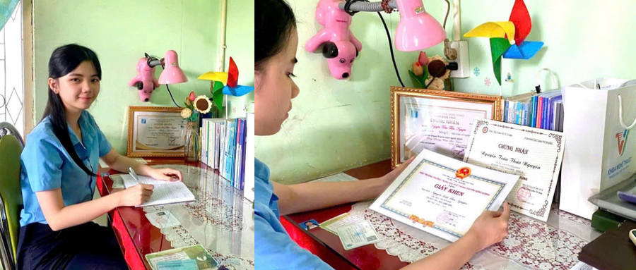 Suốt 10 năm liền, Thảo Nguyên đều đạt danh hiệu học sinh giỏi và xuất sắc. Ảnh: M.C thao-nguyen-piano-hoc-sinh-gioi-gia-lai.jpg