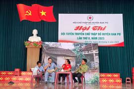 Thị trấn Đak Pơ giành giải nhất hội thi Đội tuyên truyền Chữ thập đỏ huyện