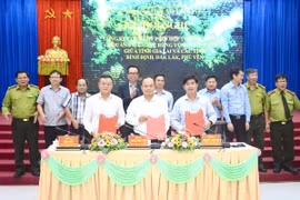 Đại diện lãnh đạo UBND các tỉnh Gia Lai, Đắk Lắk, Phú Yên ký kết Quy chế phối hợp quản lý, bảo vệ rừng vùng giáp ranh giai đoạn tiếp theo